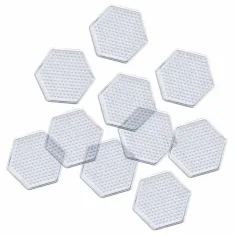 PlayBox: Paquete de base en forma de hexágono para perlas planas MIDI de 5 mm 7,5 cm set de 10 unidades