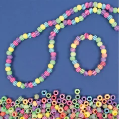 PlayBox: Perlas de ensartar a rayas en colores pastel 9mm 1550ud