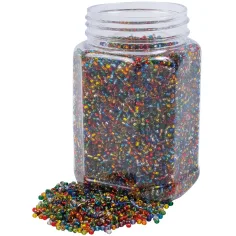 PlayBox: Perlas de plástico coloridas y transparentes de 2-3 mm 500g