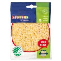 PlayBox: Perlas planas de 5 mm para planchar en color amarillo claro, 1000 unidades