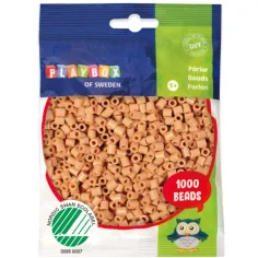 PlayBox: Perlas planas de 5 mm para planchar en color beige suave, paquete de 1000 unidades