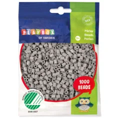 PlayBox: Perlas planas de 5 mm para planchar en color gris claro, paquete de 1000 unidades