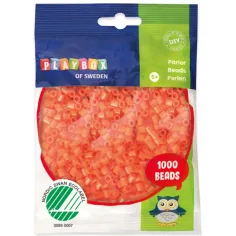 PlayBox: Perlas planas de 5 mm para planchar en color naranja, 1000 unidades