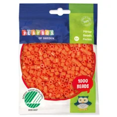 PlayBox: Perlas planas de 5 mm para planchar en color naranja claro, paquete de 1000 piezas