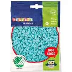 PlayBox: Perlas planas de 5 mm para planchar en color turquesa pastel de 1000 unidades