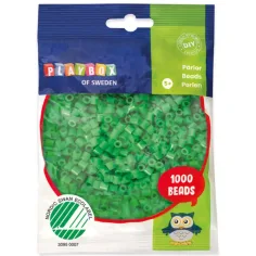 PlayBox: Perlas planas de 5 mm para planchar en color verde, 1000 unidades