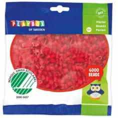 PlayBox: Perlas planas de 5mm para planchar en color rojo, paquete de 6000 unidades