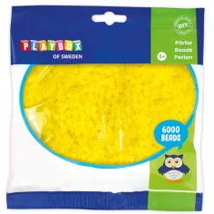 PlayBox: Perlas planas MIDI de 5 mm en color amarillo limón en paquete de 6000 unidades