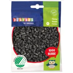 PlayBox: Perlas planas MIDI de 5 mm en color gris oscuro, 1000 unidades