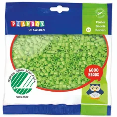 PlayBox: Perlas planas MIDI de 5 mm en color verde claro, paquete de 6000 unidades