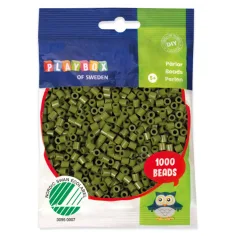 PlayBox: Perlas planchables MIDI de 5 mm en color verde oliva, 1000 unidades