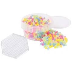PlayBox: Perlas transparentes de 5 mm MIDI planchables con base hexagonal de 1000 piezas