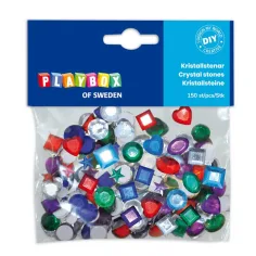 PlayBox: Piedras de cristal autoadhesivas 150 unidades 10-14mm