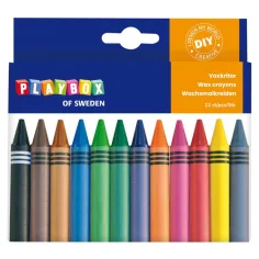 PlayBox: Set de 12 crayones de cera 1,1cm