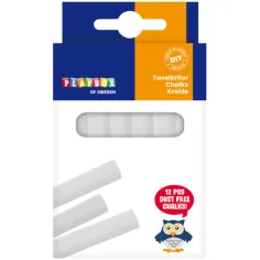 PlayBox: Set de 12 tizas blancas de 8 cm de largo y 9 mm de diámetro