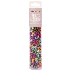 PlayBox: Set de 250 cuentas de colores metálicos para ensartar