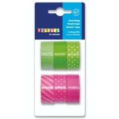 PlayBox: Set de cinta adhesiva decorativa en color verde y rosa de 6 unidades