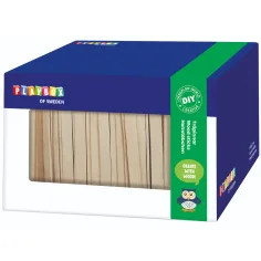 PlayBox: Set de espátulas de madera natural en caja de 1000 piezas
