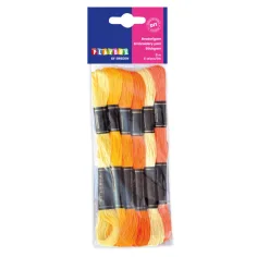 PlayBox: Set de hilos de bordado de 6 piezas amarillo-naranja