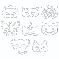 imagen de PlayBox: Set de máscaras de papel de animales de 16 piezas 2