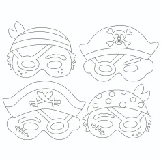 imagen de PlayBox: Set de máscaras de papel de piratas de 12 piezas 2