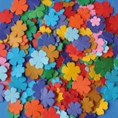 PlayBox: Set de mosaicos de papel en forma de flor en diferentes tamaños y colores de 3600 piezas
