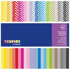 PlayBox: Set de papel de cartón decorativo colorido y estampado de 24 unidades