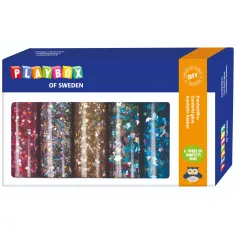 PlayBox: Set de pegamento con purpurina de 6 piezas