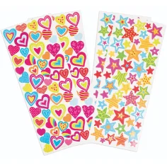 PlayBox: Set de pegatinas con corazones y estrellas de 214 piezas