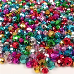 PlayBox: Set de perlas de colores en forma de diamante de 8, 10 y 12 mm de 250 g