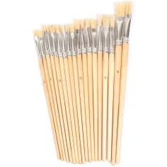 PlayBox: Set de pinceles planos de pelo de jabalí de 18 piezas
