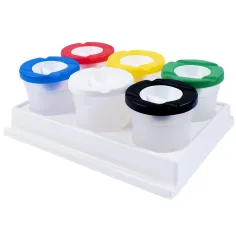 PlayBox: Set de vasos para limpiar pinceles con almacenamiento de 6 piezas