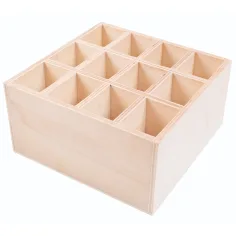 PlayBox: Soporte de lápices de madera con 12 compartimentos