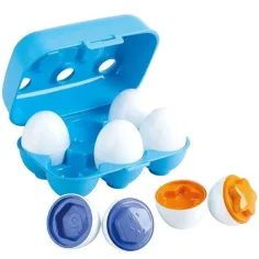 Playgo: Huevos de clasificación de formas arcoíris en soporte para huevos