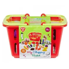 Playgo: Set de alimentos en carrito de compras