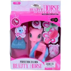 Poni rosa con accesorios