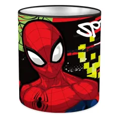 Portalápices metálico en forma de cilindro de Spiderman 10x11cm