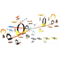 imagen de Power Track set de pista de carreras de 37 piezas con loop y 2 coches de retroceso 1/64 3