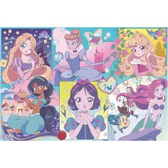 imagen de Princesas Disney – Magia manga 2 en 1 rompecabezas y libro para colorear 250 piezas 50x35cm - Lisciani 2
