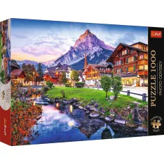 imagen de Pueblo alpino en Suiza rompecabezas premium de 1000 piezas - Trefl 1