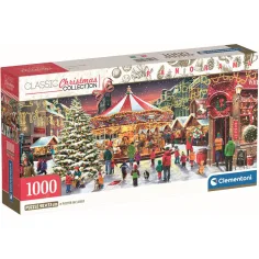 Pueblo navideño puzzle panorámico de 1000 piezas - Clementoni