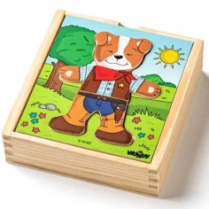 Puzle de madera de perro vestido 18 piezas - Woodyland