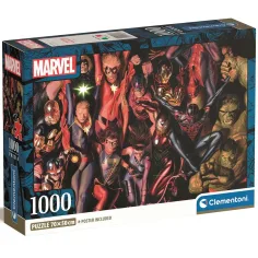 Puzzle Compact de 1000 piezas de héroes de Marvel 70x50cm - Clementoni