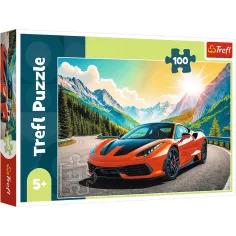 Puzzle de 100 piezas de coche deportivo en las montañas - Trefl