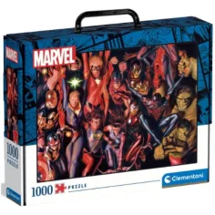 Puzzle de 1000 piezas de superhéroes de Marvel en caja de maleta - Clementoni