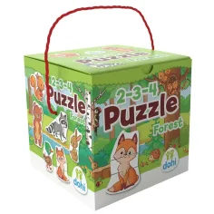 Puzzle de 2-3-4 Piezas - Animales del Bosque