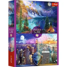 Puzzle de 2x500 piezas de la Ruta Americana - Trefl