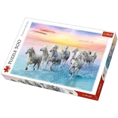 Puzzle de 500 piezas de caballos blancos galopando - Trefl
