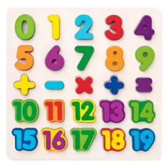 Puzzle de formas de madera de números de 25 piezas - Woodyland