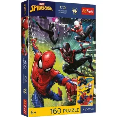 imagen de Puzzle de Marvel Spiderman de 160 piezas con póster - Trefl 1